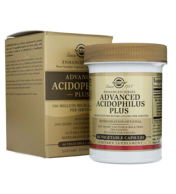 SOLGAR Advanced Acidophilus Plus - Jelitowa flora bakteryjna (60 kaps.)