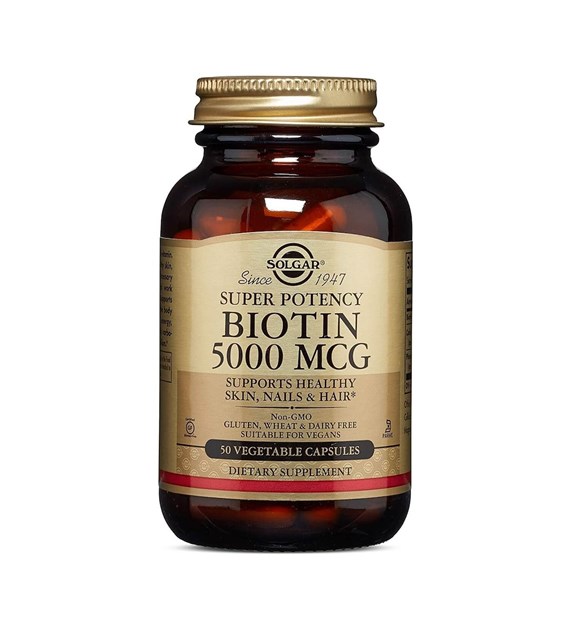 SOLGAR Biotin 5000 mcg - Biotyna 5000 mcg (50 kaps.)