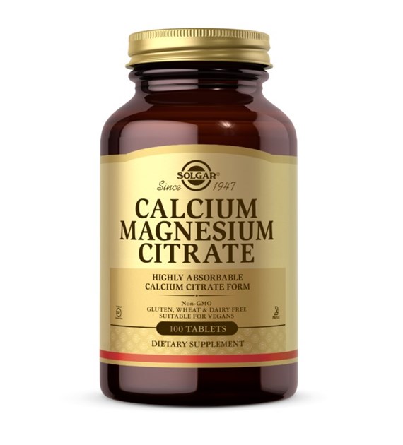 SOLGAR Calcium Magnesium Citrate - Wapń i Magnez w postaci cytrynianu (100 tabl.)