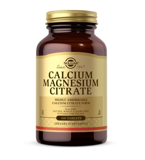 SOLGAR Calcium Magnesium Citrate - Wapń i Magnez w postaci cytrynianu (100 tabl.)