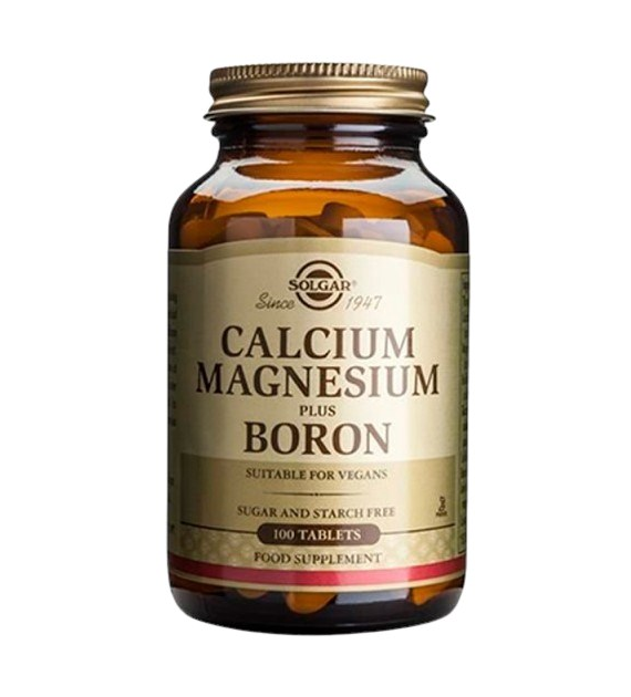 SOLGAR Calcium Magnesium plus Boron - Wapń, Magnez i Bor (100 tabl.)