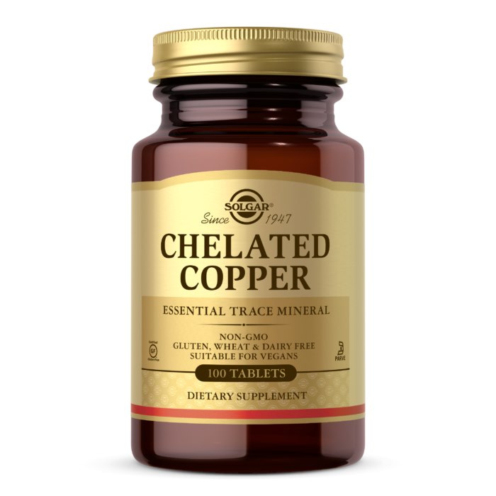 SOLGAR Chelated Copper - Miedź Chelat (100 tabl.)