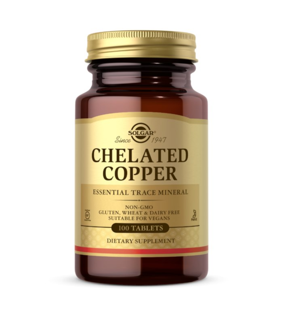 SOLGAR Chelated Copper - Miedź Chelat (100 tabl.)