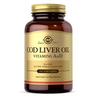 SOLGAR Cod Liver Oil - Vitamins A&D  - Tran dorszowy - Suplement Witaminy A i D (100 kaps.)