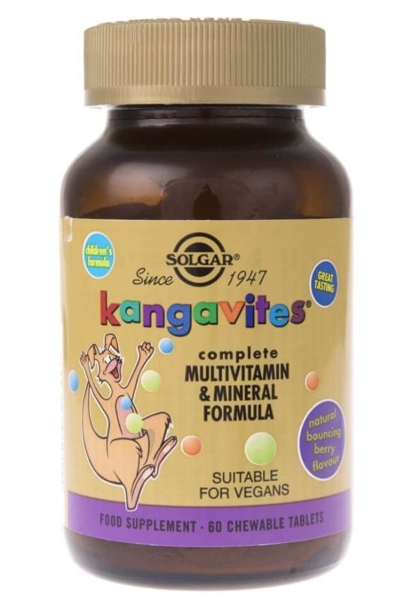 SOLGAR Kangavites Multivitamin & Mineral, bouncing berry flavour (60 tabs)