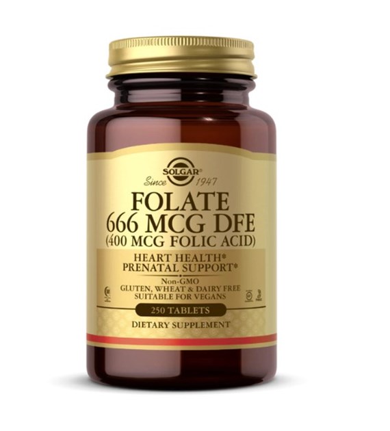 SOLGAR Folate 666 mcg DFE (400 mcg Folic Acid) (250 tabs)