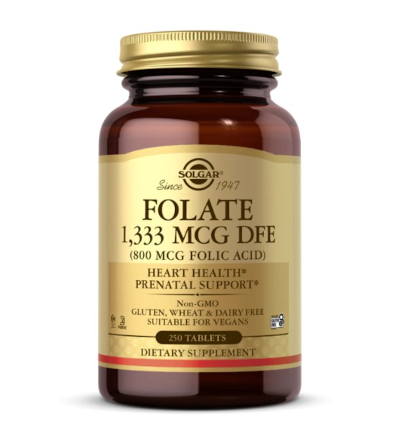 SOLGAR Folate 1333 mcg DFE (800 mcg Folic Acid) (250 tabl.)