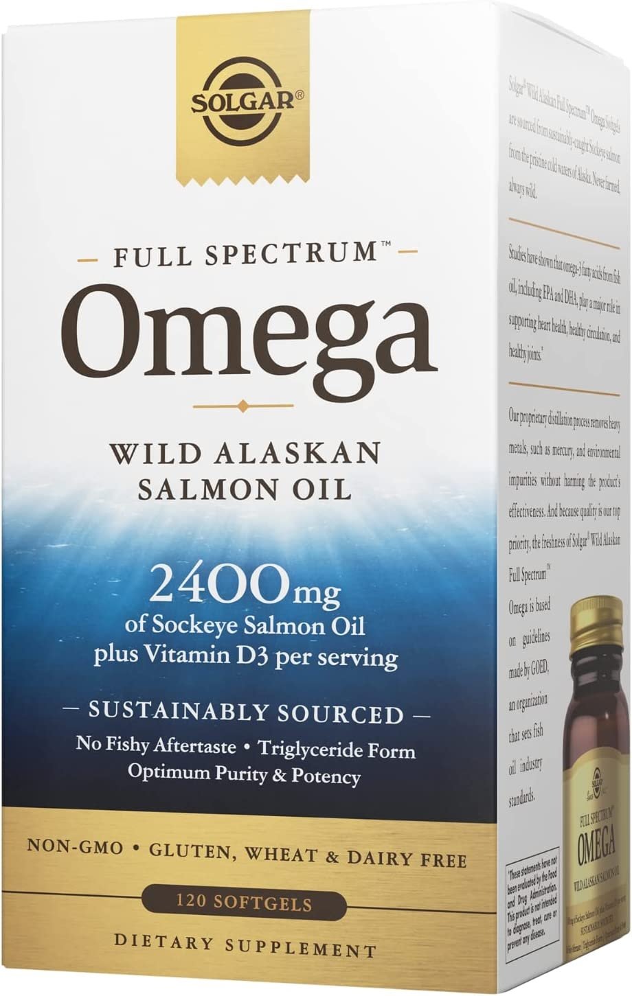 SOLGAR Wild Alaskan Full Spectrum Omega - Pełne Spektrum Omega Olej z Łososia (120 kaps.)