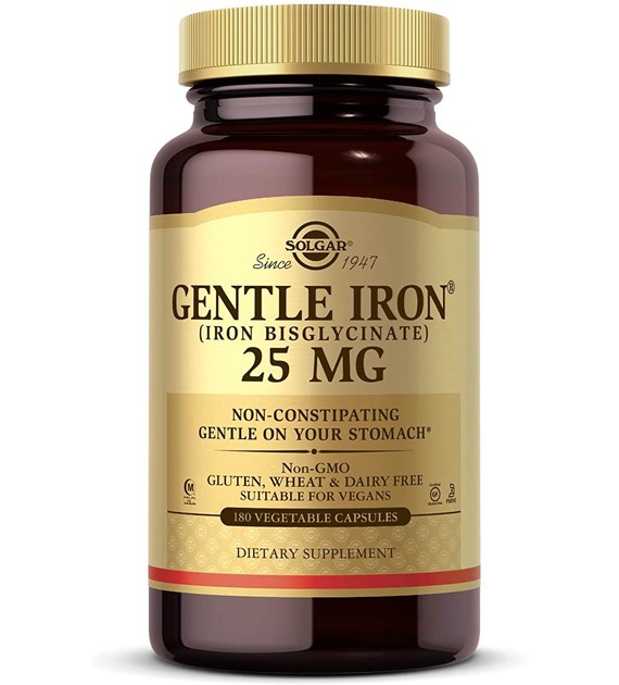 SOLGAR Gentle Iron, 25 mg (180 caps)