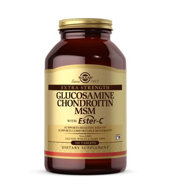 SOLGAR Extra Strength Glucosamine Chondroitin MSM with Ester-C (180 tabs)