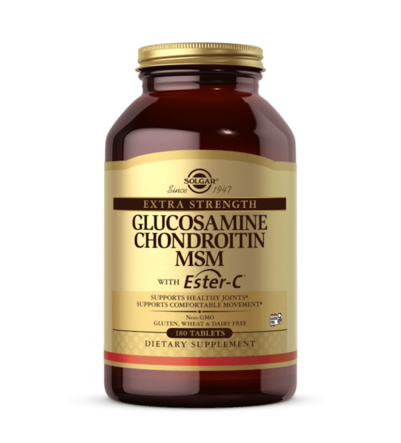 SOLGAR Extra Strength Glucosamine Chondroitin MSM with Ester-C (180 tabs)