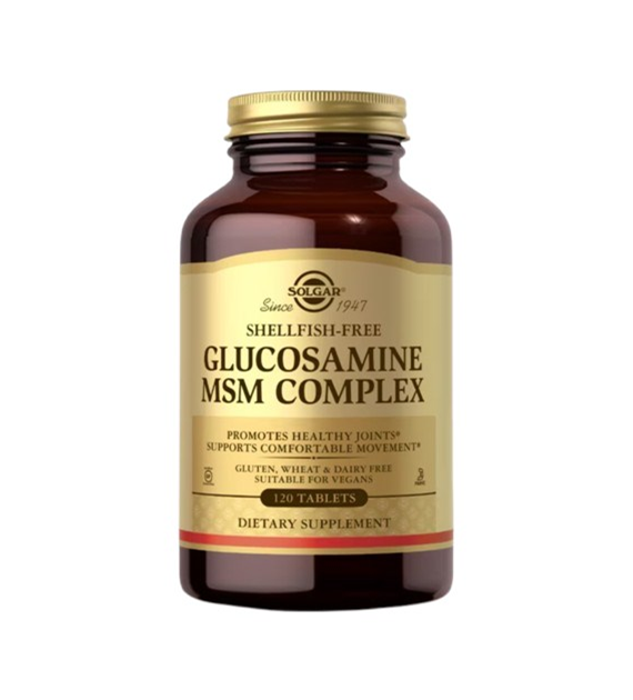 SOLGAR Glucosamine MSM Complex Shellfish-free - Kompleks glukozaminy MSM (120 kaps.)