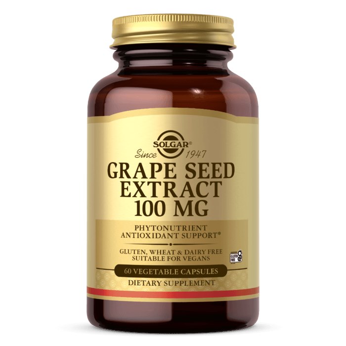 SOLGAR Grape Seed - Ekstrakt z Pestek Winogron 100 mg (60 kaps.)