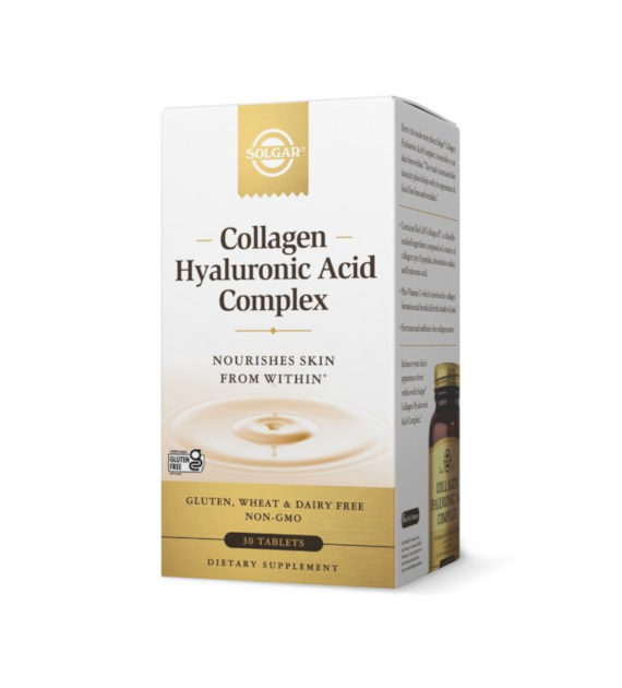 SOLGAR Collagen Hyaluronic Acid Complex - Kwas Hialuronowy Kolagen Kompleks (30 tabl.)