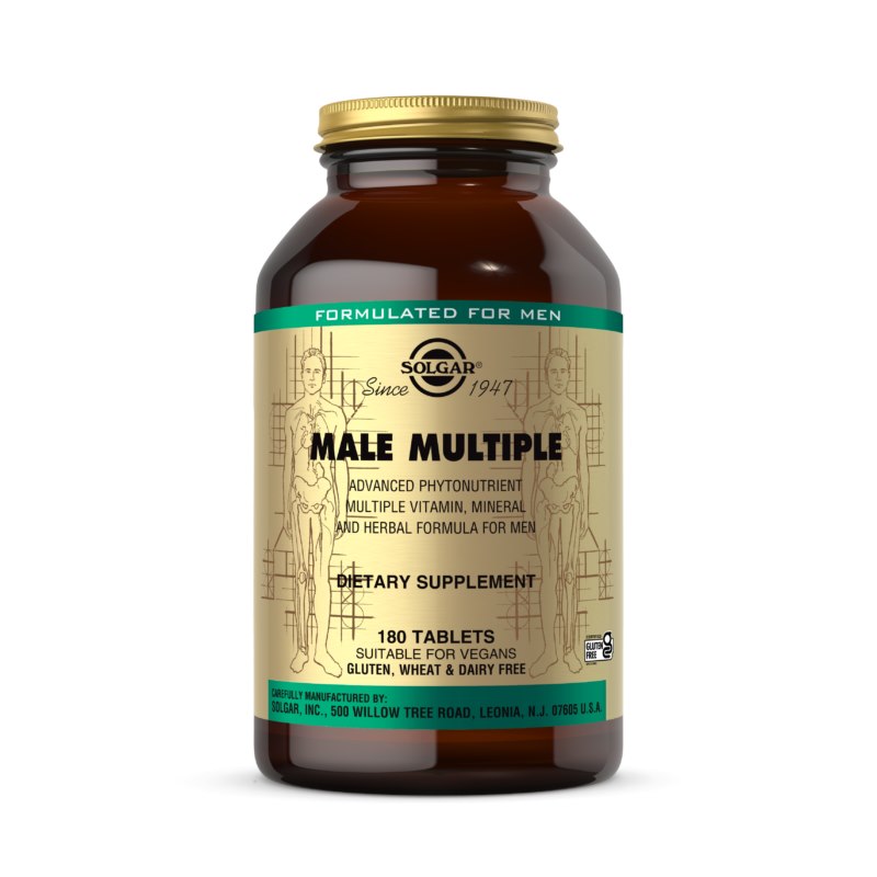 SOLGAR Male Multiple - dedykowana formuła witamin i minerałów z naturalnymi składnikami (180 tabl.)