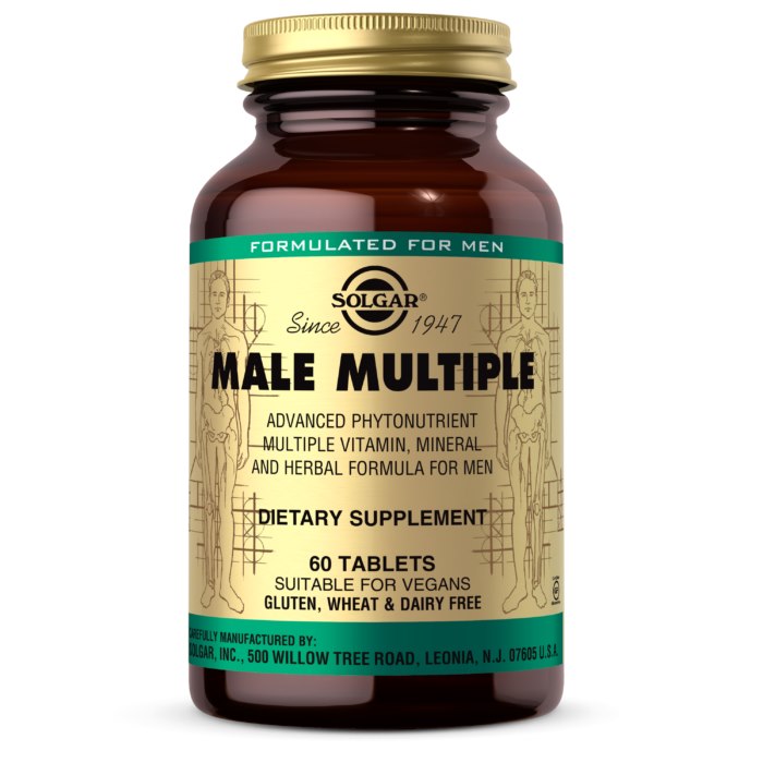 SOLGAR Male Multiple - dedykowana formuła witamin i minerałów z naturalnymi składnikami (60 tabl.)