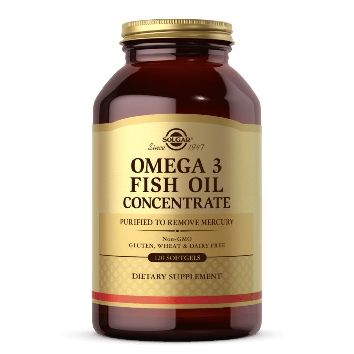 SOLGAR Omega 3 - Fish Oil Concentrate (120 kaps.)