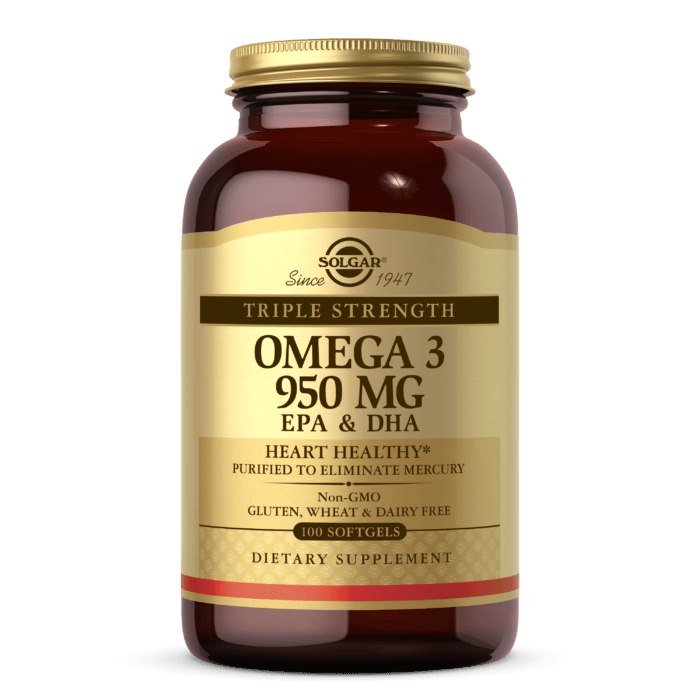 SOLGAR Omega 3 - 950 mg EPA & DHA (100 kaps.)