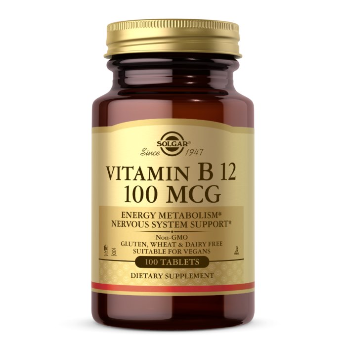 SOLGAR Vitamin B12 - Witamina B12 100 mcg (100 tabl.)