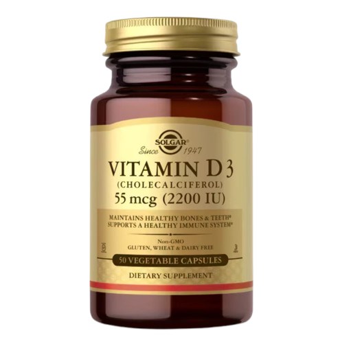 SOLGAR Vitamin D3 (Cholecalciferol) 55 mcg (2200 IU) (50 kaps.)