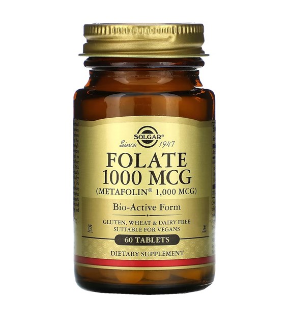 SOLGAR Folate (Metafolin) 1000 mcg (60 tabl.)