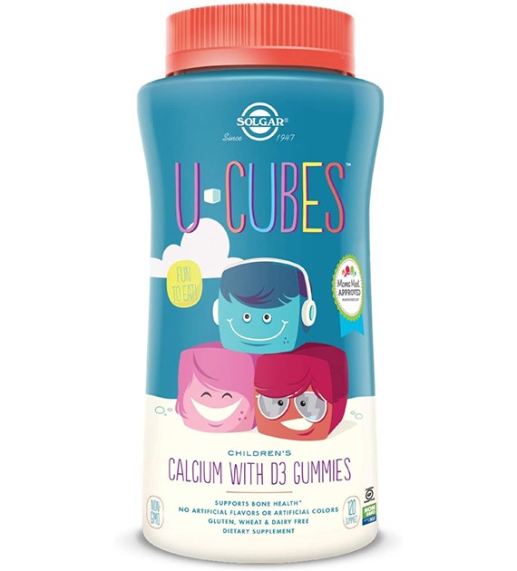 SOLGAR U-Cubes Calcium with D3 (120 gummies)