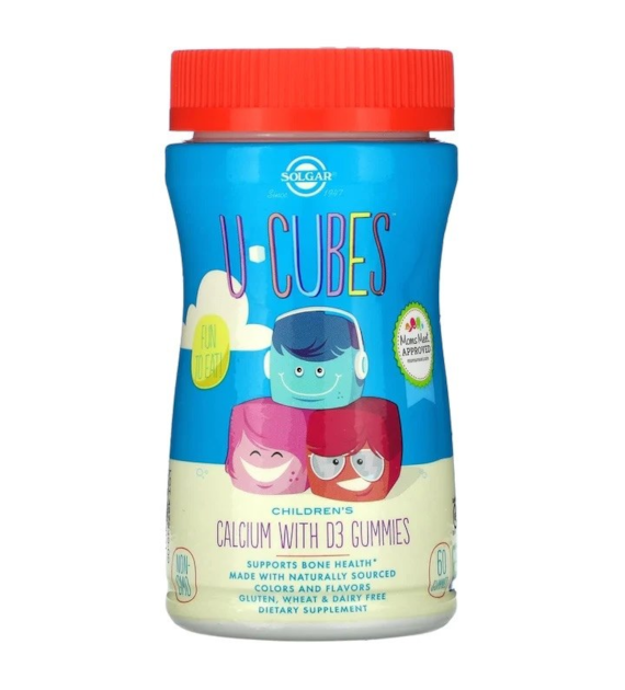 SOLGAR U-Cubes Calcium with D3 - Wapń z witaminą D3 dla dzieci (60 żelek)