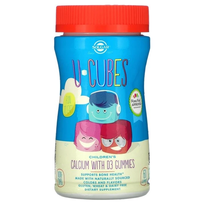 SOLGAR U-Cubes Calcium with D3 - Wapń z witaminą D3 dla dzieci (60 żelek)