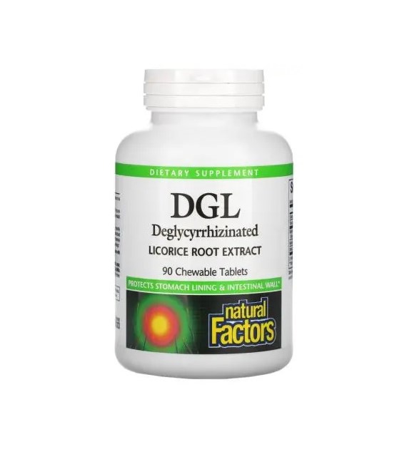 NATURAL FACTORS DGL, Deglycyrrhizinated Licorice Root, 400mg (90 tabs)