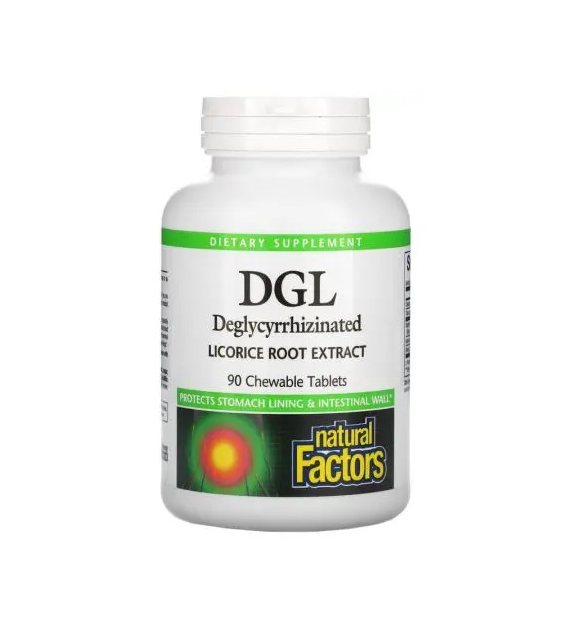 NATURAL FACTORS DGL, Deglycyrrhizinated Licorice Root, 400mg (90 tabs)