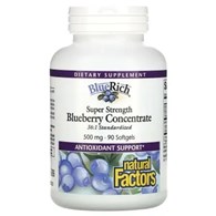 NATURAL FACTORS Super Strength Blueberry Concentrate, 500mg (90 caps)