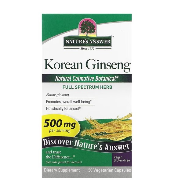 NATURE'S ANSWER Korean Ginseng 500 mg (50 caps.)