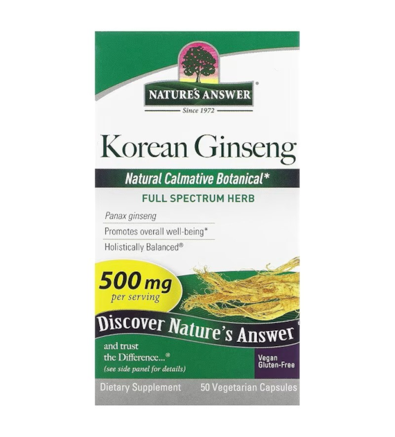 NATURE'S ANSWER Korean Ginseng 500 mg (50 caps.)