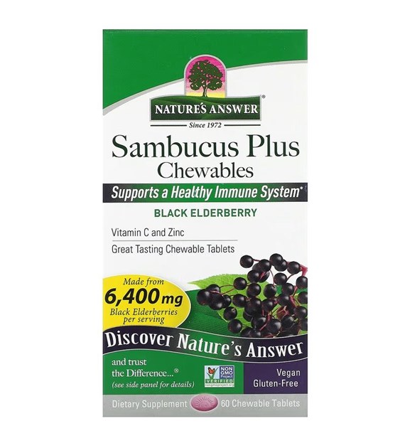 NATURE'S ANSWER Sambucus Plus Chewables Black Elderberry (60 tabs.)