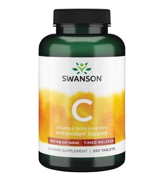 SWANSON C-500 - Vitamin C with Rose Hips, 500 mg (250 tabs)