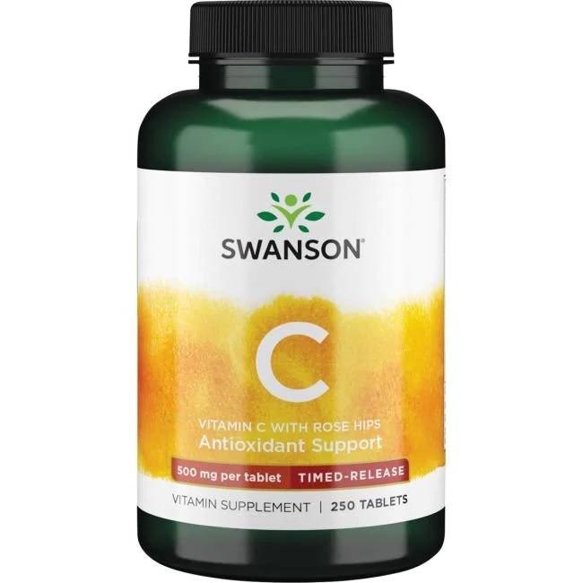 SWANSON C-500 - Witamina C z dzikiej róży (250 tabl.)