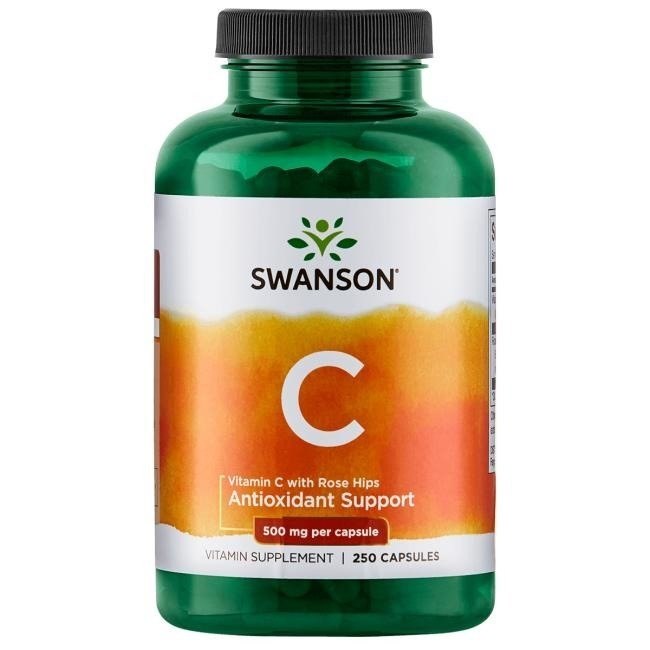 SWANSON Witamina C 500 + dzika róża (250 kaps.)