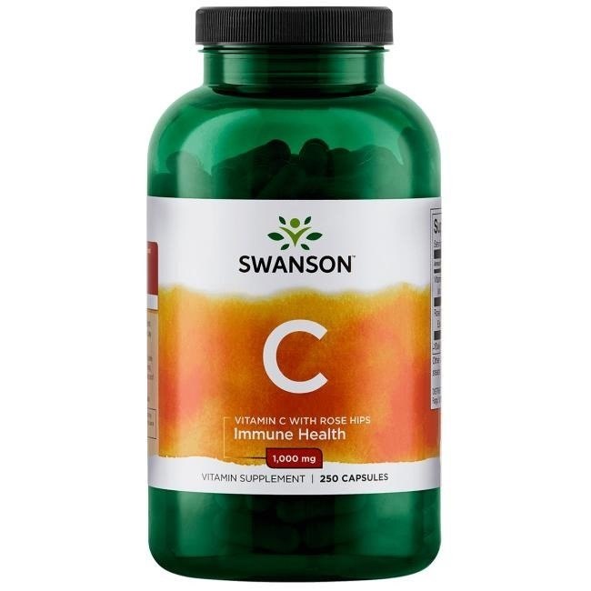 SWANSON Witamina C 1000 + dzika róża (250 kaps.)