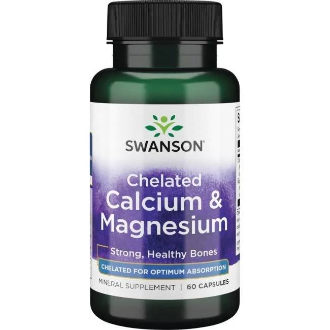 SWANSON Albion Chelated Calcium & Magnesium (60 caps)