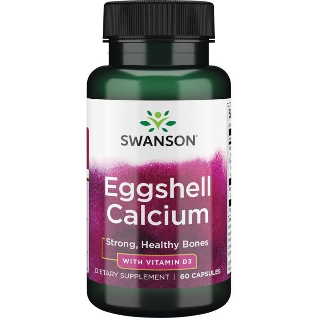 SWANSON Eggshell Calcium with Vitamin D3 (60 kaps.)