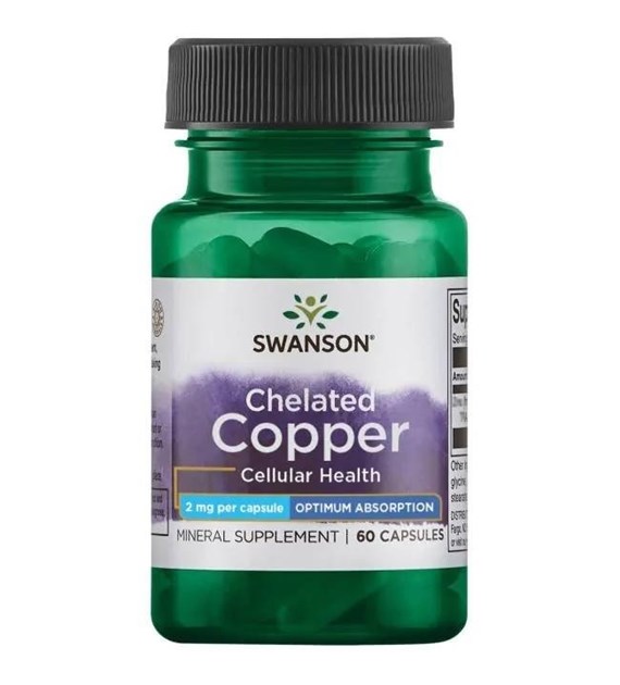 SWANSON Albion Chelated Copper, 2 mg (60 caps)