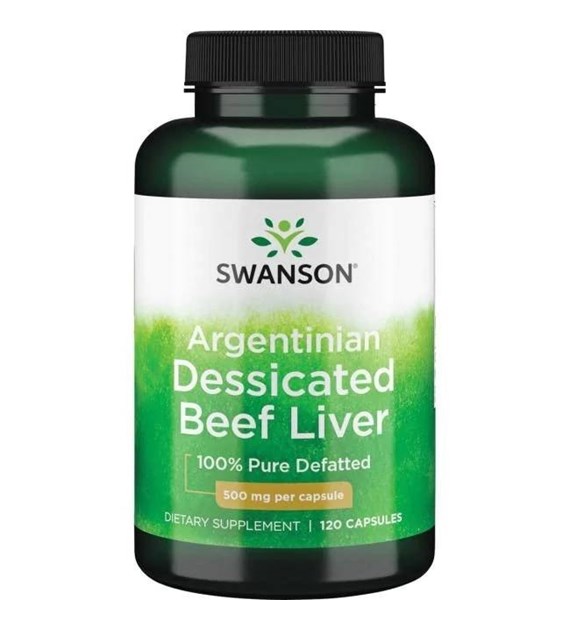 SWANSON Desiccated Beef Liver, 500 mg 100% Pure Defatted (120 caps)