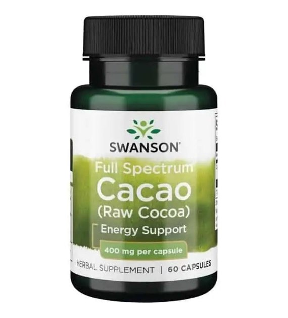 SWANSON Full Spectrum Cacao - Raw Cocoa, 400 mg (60 caps)