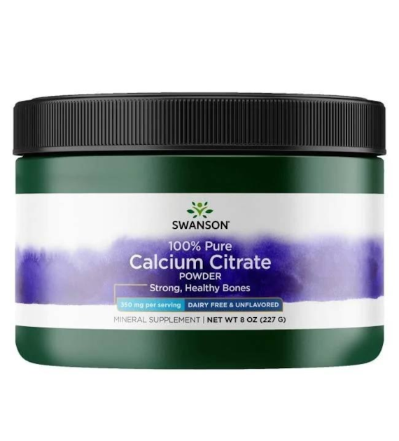 SWANSON Calcium Citrate Powder, 100% Pure and Dairy-Free (227 g / 8 oz.)
