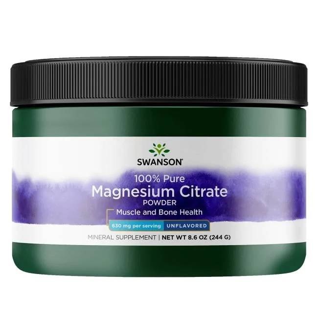 SWANSON Cytrynian magnezu - 100% czystości (244 g)