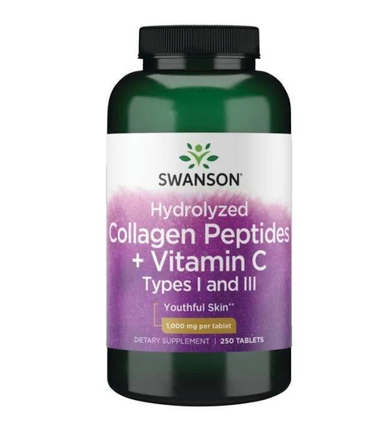 SWANSON Hydrolizowany kolagen I i III + C (250 tabl.)