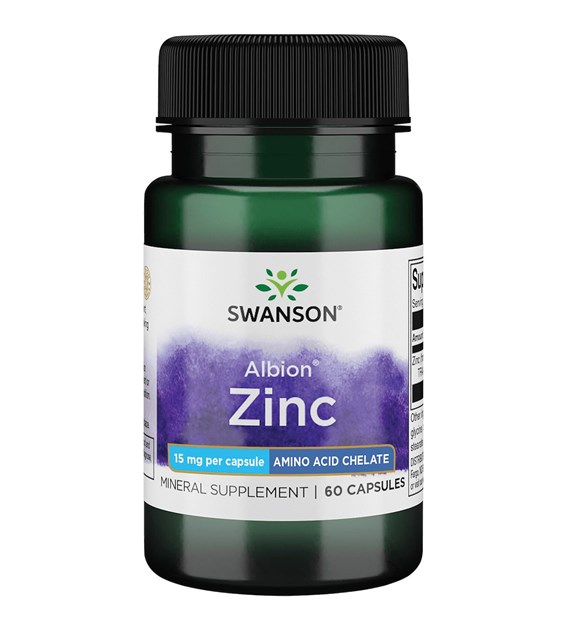 SWANSON Albion Chelated Zinc, 15 mg (60 caps)