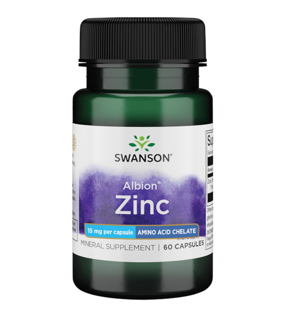 SWANSON Albion Chelated Zinc, 15 mg (60 caps)
