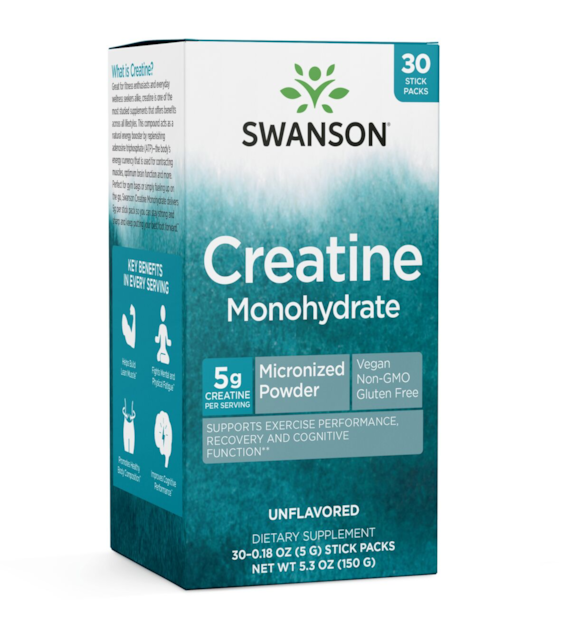 SWANSON Creatine Monohydrate - Monohydrat kreatyny (30 saszetek)