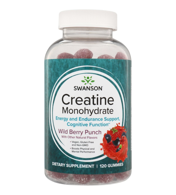 SWANSON Creatine Monohydrate Wild Berry Punch (120 żelek)